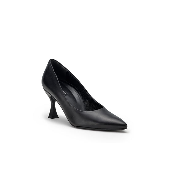 Womens Black Leather Pump- Paul Green Shoes Diana Pump- 3/4 Angle View view 3