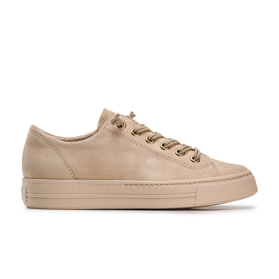 Womens Biscuit Suede Sneaker- Paul Green Shoes Hadley Sneaker- Side View view 1