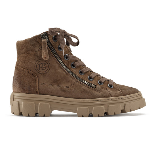 Womens Earth Suede Boot- Paul Green Shoes Novi Boot- Side View view 1