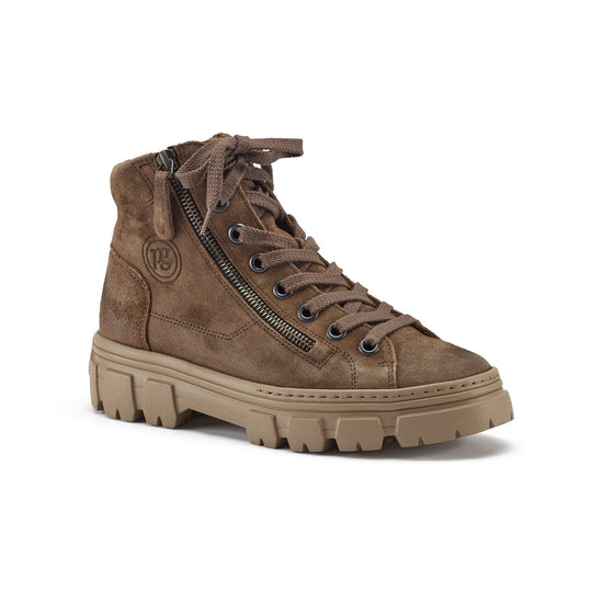 Womens Earth Suede Boot- Paul Green Shoes Novi Boot- 3/4 View view 3