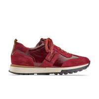 Paul Green Shoes Carrie Sneaker6 Wine Suede Patent Combo