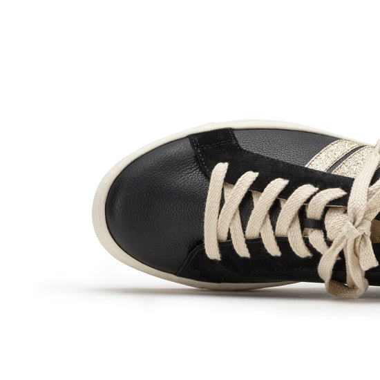 Womens Space Ivory Combo Sneaker- Paul Green Shoes Dove Sneaker- Closeup Toe Box View view 2