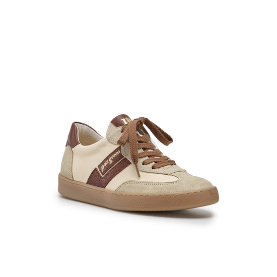 Womens Biscuit Suede Time Sneaker- Paul Green Shoes Dalton Sneaker- 3/4 View view 3