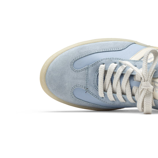 Womens Aqua Soft Suede Sneaker- Paul Green Shoes Dalton Sneaker- Closeup Toebox View view 2