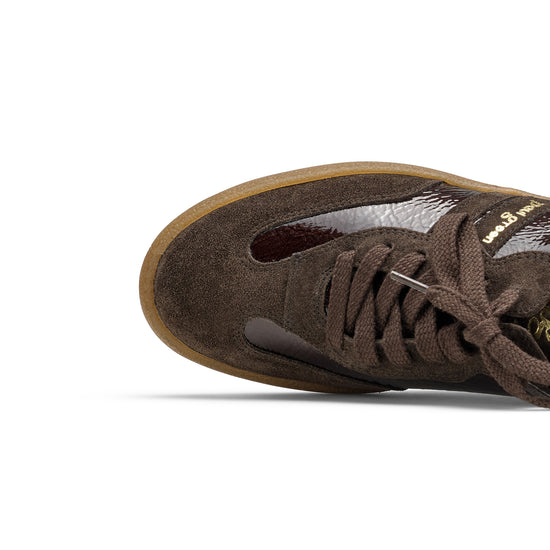 Womens Mocha Morro Combo - Paul Green Shoes Dalton Sneaker - Closeup Toe Box View view 2
