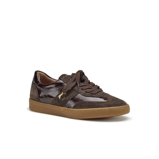 Womens Mocha Morro Combo - Paul Green Shoes Dalton Sneaker - 3/4 Angle View view 3