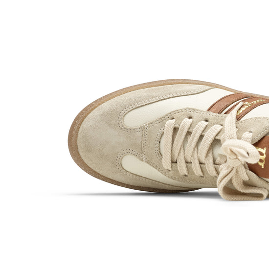 Womens Bicuit Cream Combo - Paul Green Shoes Dalton Sneaker - Closeup Toe Box View view 2