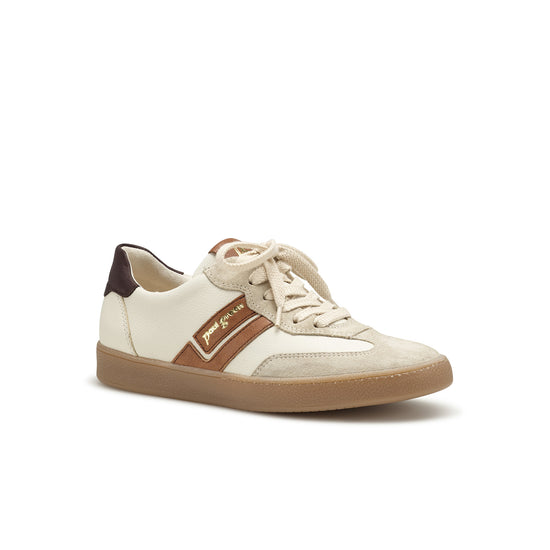 Womens Bicuit Cream Combo - Paul Green Shoes Dalton Sneaker - 3/4 Angle View view 3
