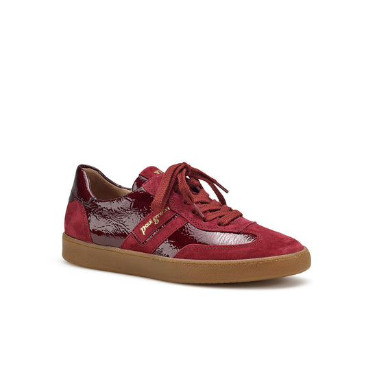 Womens Wine Combo - Paul Green Shoes Dalton Sneaker - 3/4 Angle View view 3