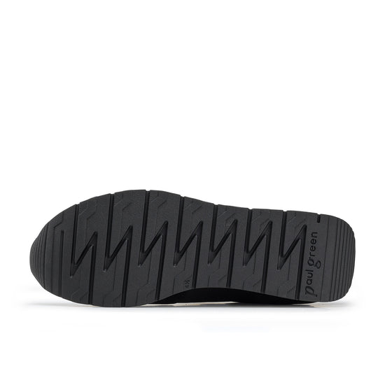 Womens Black Combo Sneaker- Paul Green Shoes Davis Sneaker- Bottom Sole View view 4