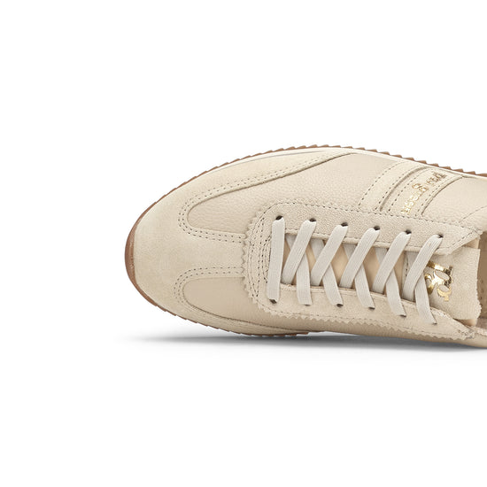 Womens Ivory Biscuit Sneaker- Paul Green Shoes Bellevue Sneaker- Closeup Toebox View view 2