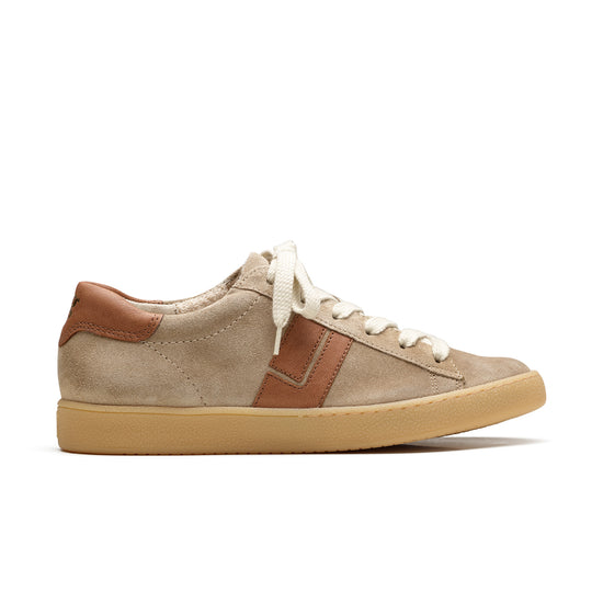 Womens Grain Cognac Combo Sneaker- Paul Green Shoes Adonis Sneaker- Side View view 1