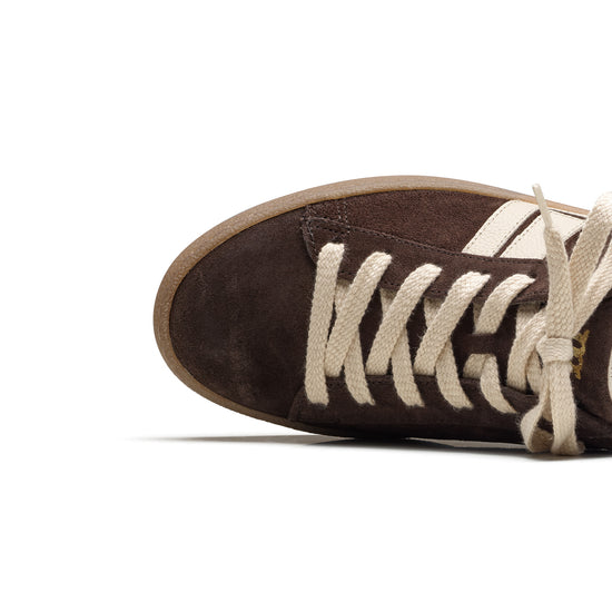 Womens Mocca Biscuit Combo Sneaker- Paul Green Shoes Adonis Sneaker- Closeup Toebox View view 2