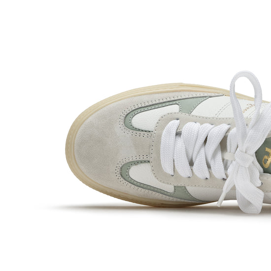 Womens Milk White Combo Sneaker- Paul Green Shoes Carrie Sport Sneaker- Closeup Toebox View view 2