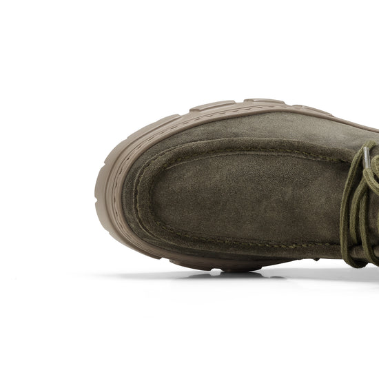 Womens Olive Suede Boot- Paul Green Febe Boot- Closeup Toe Box View view 2