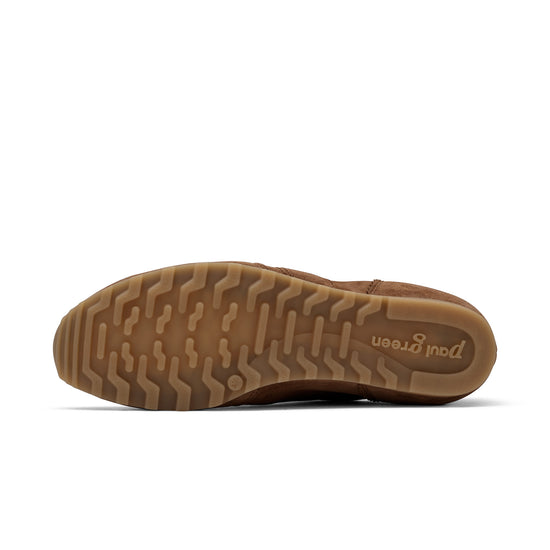 Womens Nut Suede Sneaker- Paul Green Shoes Pranz Sneaker- Bottom Sole View view 4