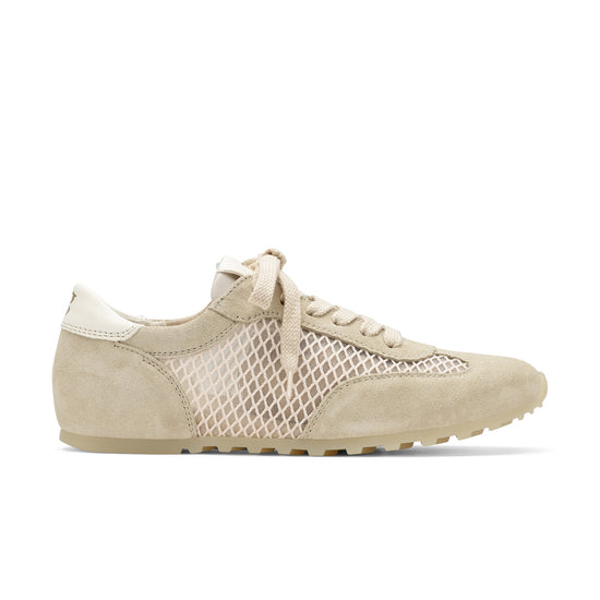 Womens Biscuit Cream Mesh Combo Sneaker- Paul Green Shoes Dario Sneaker- Side View view 1