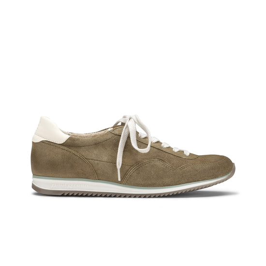 Womens Hunter Cream Combo Sneaker- Paul Green Shoes Daria Sneaker- Side View view 1