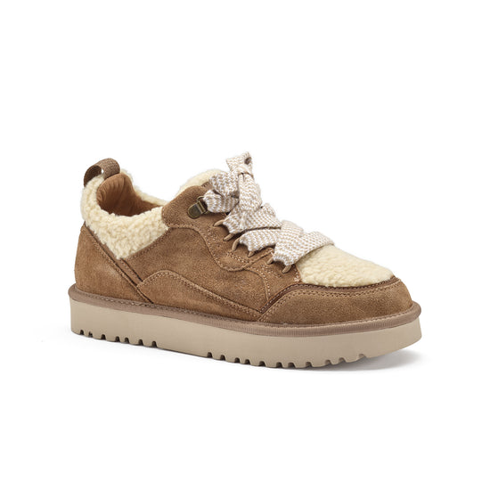 Womens Antelope Suede Sneaker- Paul Green Shoes Faro Sneaker- 3/4 View view 3