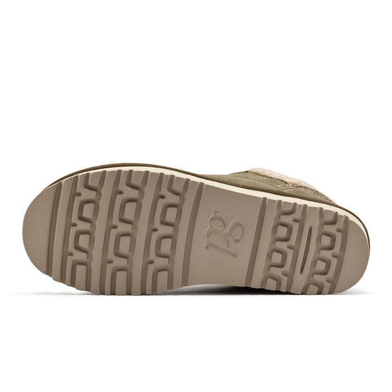 Womens Khaki Suede Sneaker- Paul Green Shoes Faro Sneaker- Bottom Sole View view 4