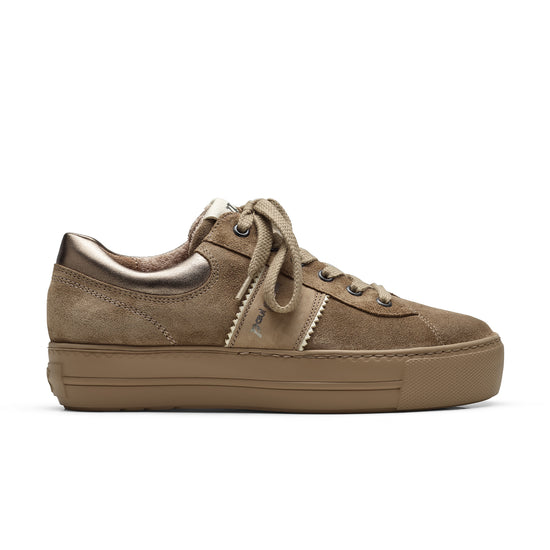 Womens Antelope Earth Combo Sneaker- Paul Green Freddy Sneaker- Side Profile View view 1