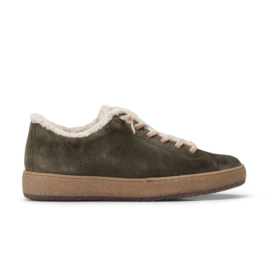 Womens Olive Biscuit Combo Sneaker- Paul Green Fletcher Sneaker- Side Profile View view 1