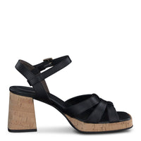 Paul Green Shoes Tina Sandal6 Black Leather