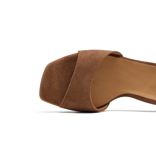 Womens Nut Suede Sandal- Paul Green Shoes Estelle Sandal- Bottom Sole View view 2