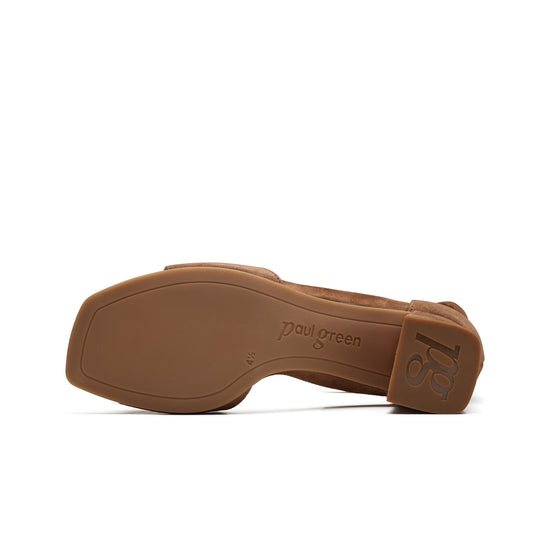 Womens Nut Suede Sandal- Paul Green Shoes Estelle Sandal- 3/4 View view 4