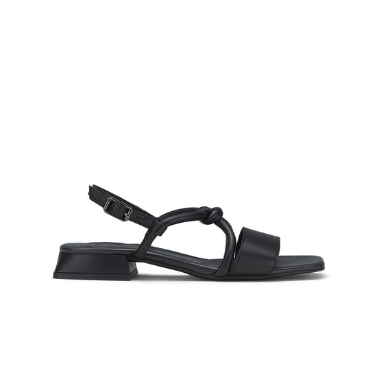 Womens Black Future Nappa Sandal- Paul Green Shoes Dream Sandal- Side View view 1