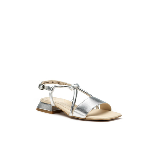 Womens Metallic Leather Sandal- Paul Green Shoes Dream Sandal- 3/4 View view 3