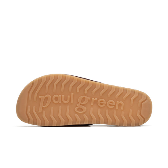Womens Mocca Soft Velvet Slide- Paul Green Shoes Dezz Slide- Bottom Sole View view 4