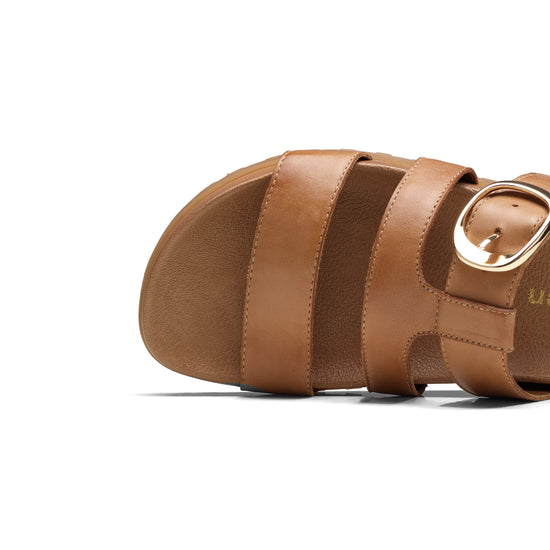 Womens Sahara Soft Leather Sandal- Paul Green Shoes Diego Slide- Closeup Toebox View view 2
