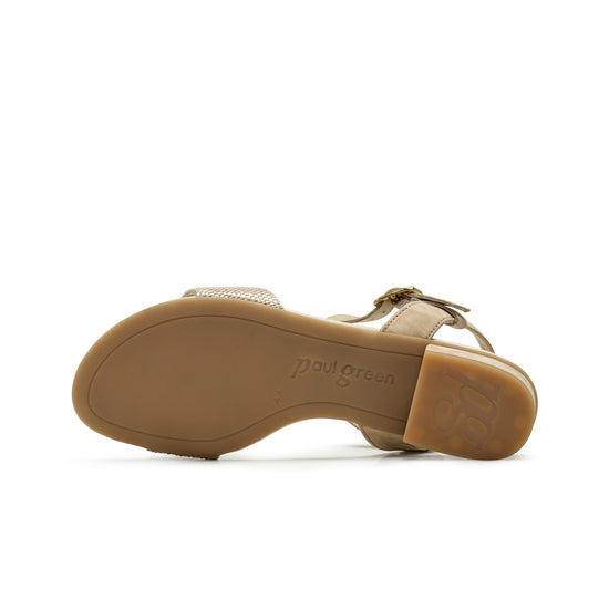 Womens Shell Sabbia Combo Sandal- Paul Green Shoes Danni Sandal- Bottom Sole View view 4