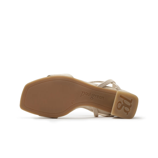 Womens Biscuit Suede Sandal- Paul Green Shoes Destiny Sandal- Bottom of Sole View view 4