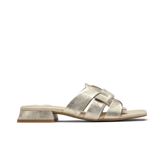 Womens Mineral Metallic Slide- Paul Green Shoes Desire Slide- Side View view 1