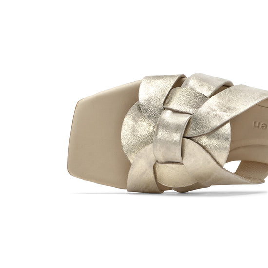 Womens Mineral Metallic Slide- Paul Green Shoes Desire Slide- Closeup Toebox View view 2