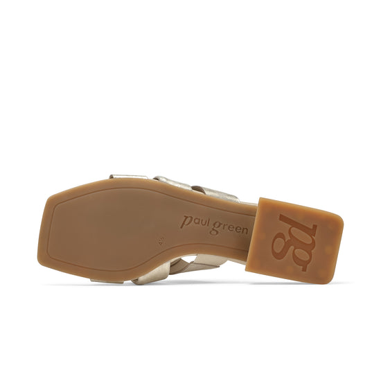 Womens Mineral Metallic Slide- Paul Green Shoes Desire Slide- Bottom Sole View view 4