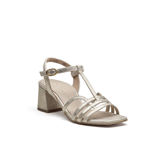 Womens Mineral Metallic Antic Sandal- Paul Green Shoes Delmonte Sandal- 3/4 View view 3