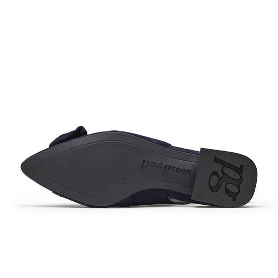 Womens Blue Suede Sandal- Paul Green Shoes Daniela Sandal- Bottom Sole View view 4