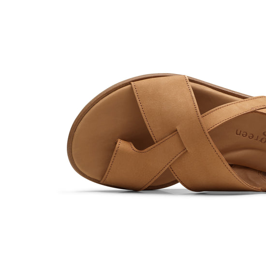 Womens Sisal Nubuk Sandal- Paul Green Shoes Denny Sandal- Closeup Toebox View view 2