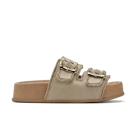 Womens Grain Canvas Slide- Paul Green Shoes Delaney Slide- Side View view 1
