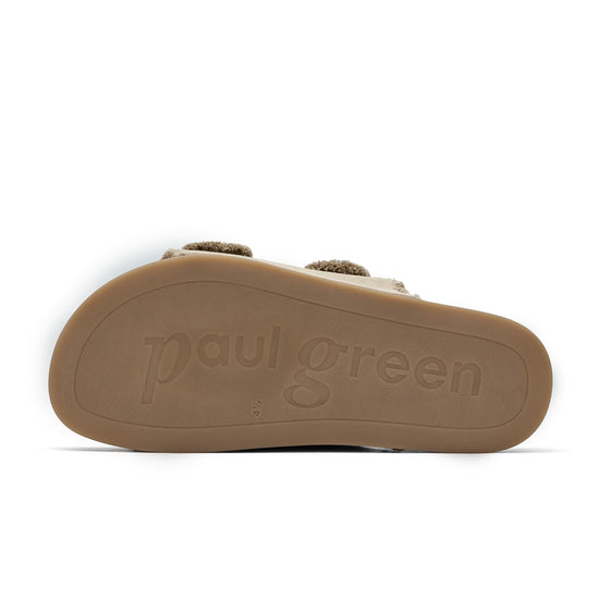 Womens Grain Canvas Slide- Paul Green Shoes Delaney Slide- Bottom Sole View view 4