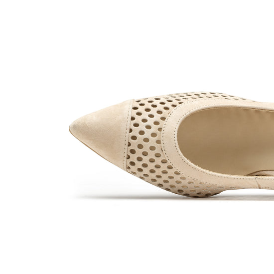 Womens Biscuit Suede Sling- Paul Green Shoes Derby Sling- Closeup Toebox View view 2