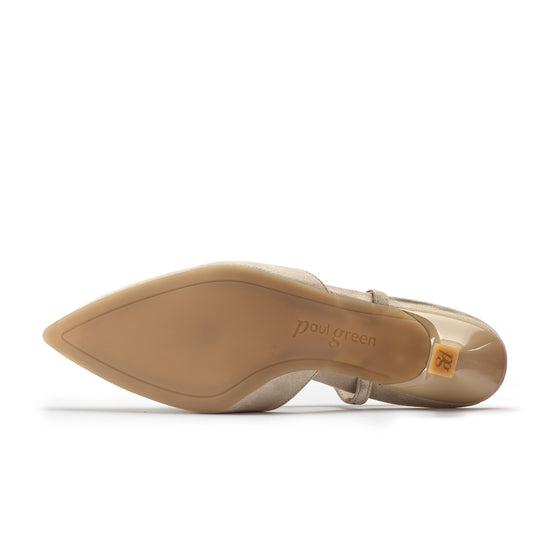 Womens Cachemire Metallic Suede Slingback- Paul Green Shoes Fantasia Sling- Bottom Sole View view 4