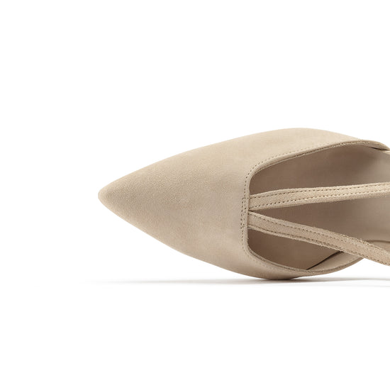 Womens Biscuit Suede Slingback- Paul Green Shoes Fantasia Sling- Closeup Toebox View view 2