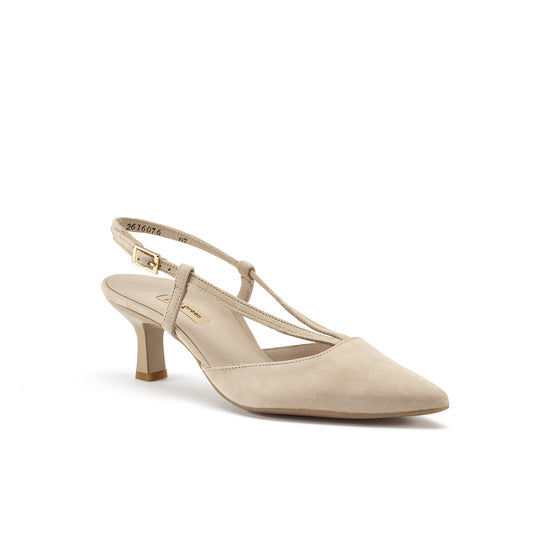 Womens Biscuit Suede Slingback- Paul Green Shoes Fantasia Sling- 3/4 View view 3