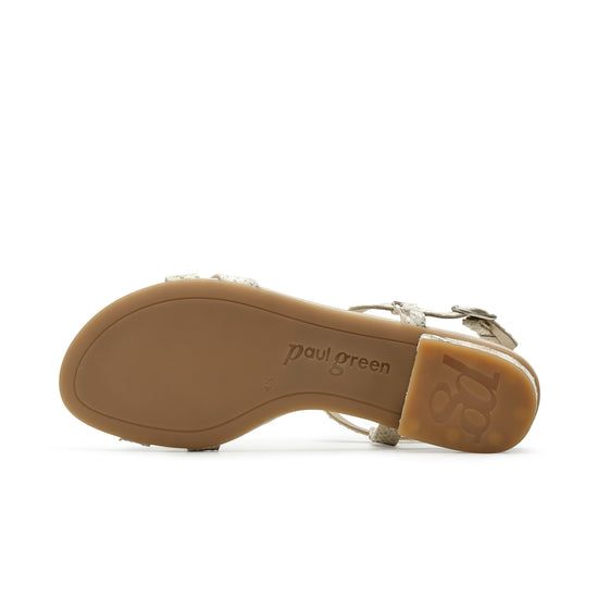 Womens Biscuit Boa Antic Sandal- Paul Green Shoes Donna T-Strap Sandal- Bottom Sole View view 4