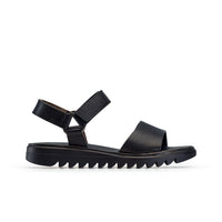 Paul Green Shoes Adlee Sandal6 Black Grained Leather
