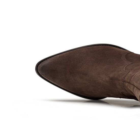 Womens Wood Soft Suede Boot- Paul Green Shoes Easton Boot- Closeup Toebox View view 2
